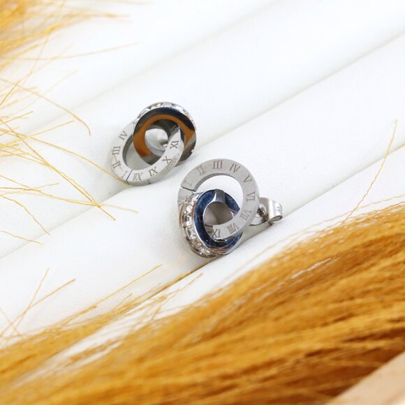 Stylish Digital Design Stainless Steel Earrings - Unique Fashion Statement - Picture 1 of 1